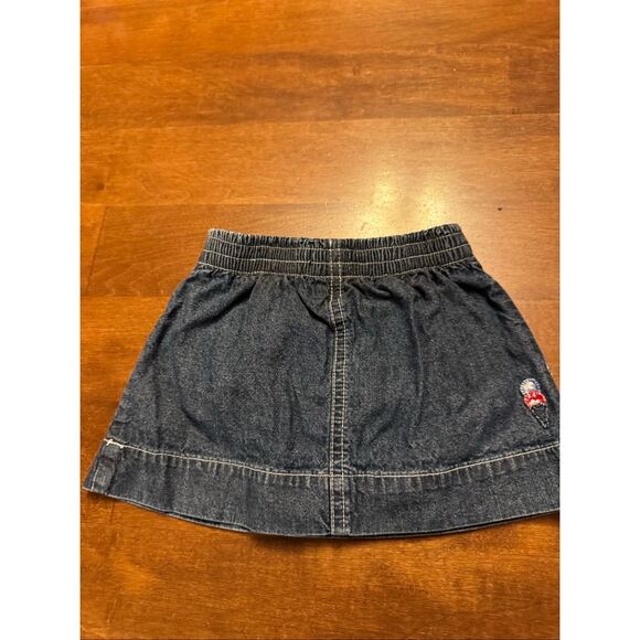 Vintage Y2K 90s Oshkosh girls denim skirt with ice cream embroidery size 6-9 mon - Picture 4 of 5